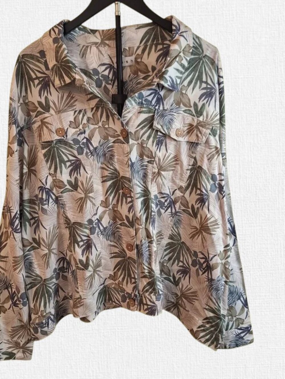 Da-sh Tropical Print Linen Blend Jacket Sz 2X